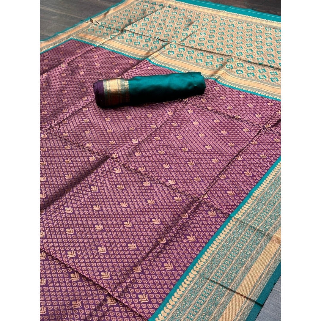 Burgundy Designer Soft Silk Saree