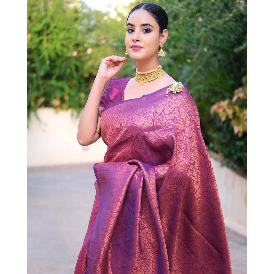 New Wine Designer Soft Silk Saree