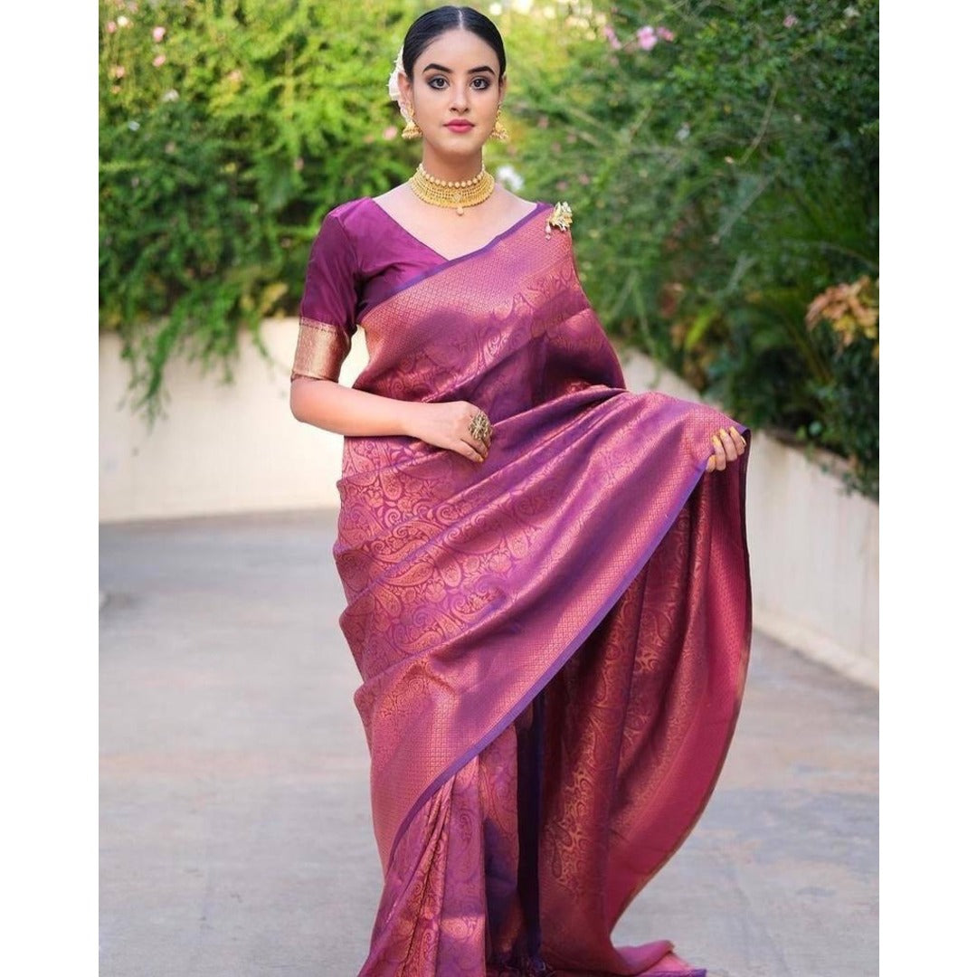 New Wine Designer Soft Silk Saree