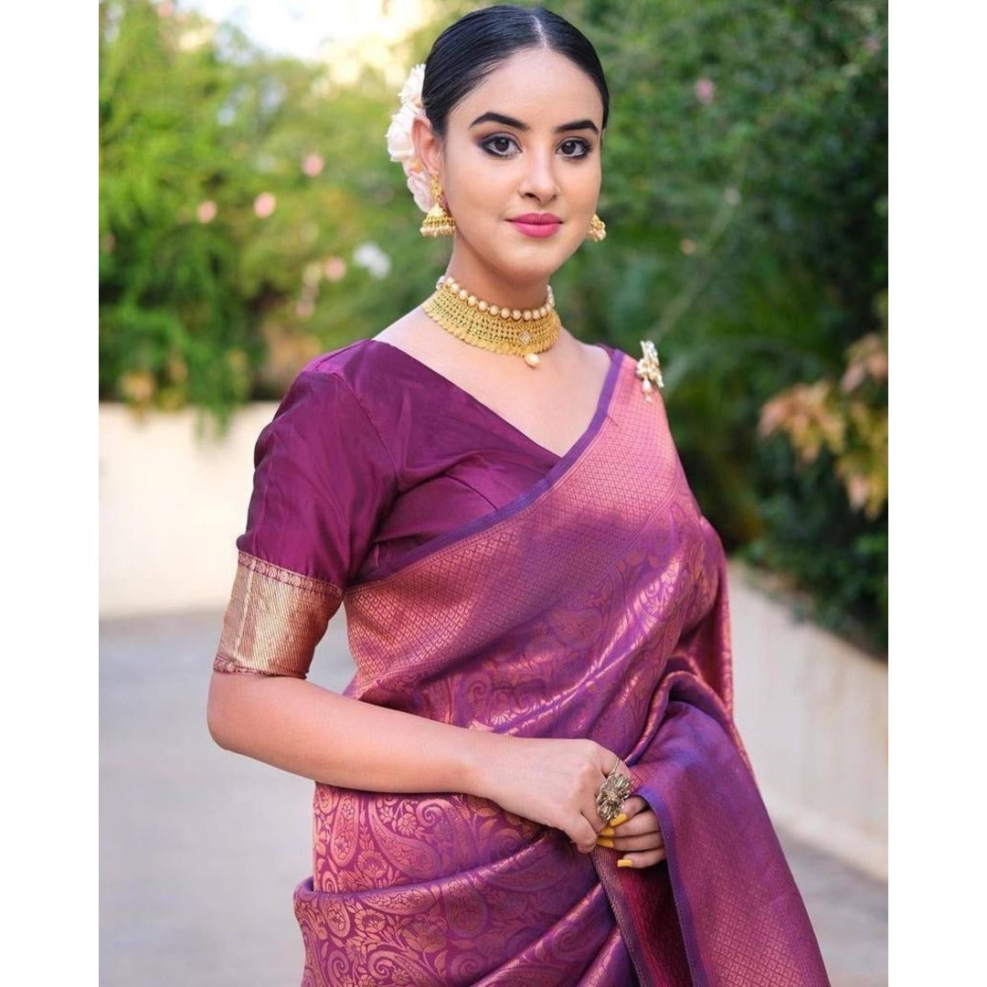 New Wine Designer Soft Silk Saree
