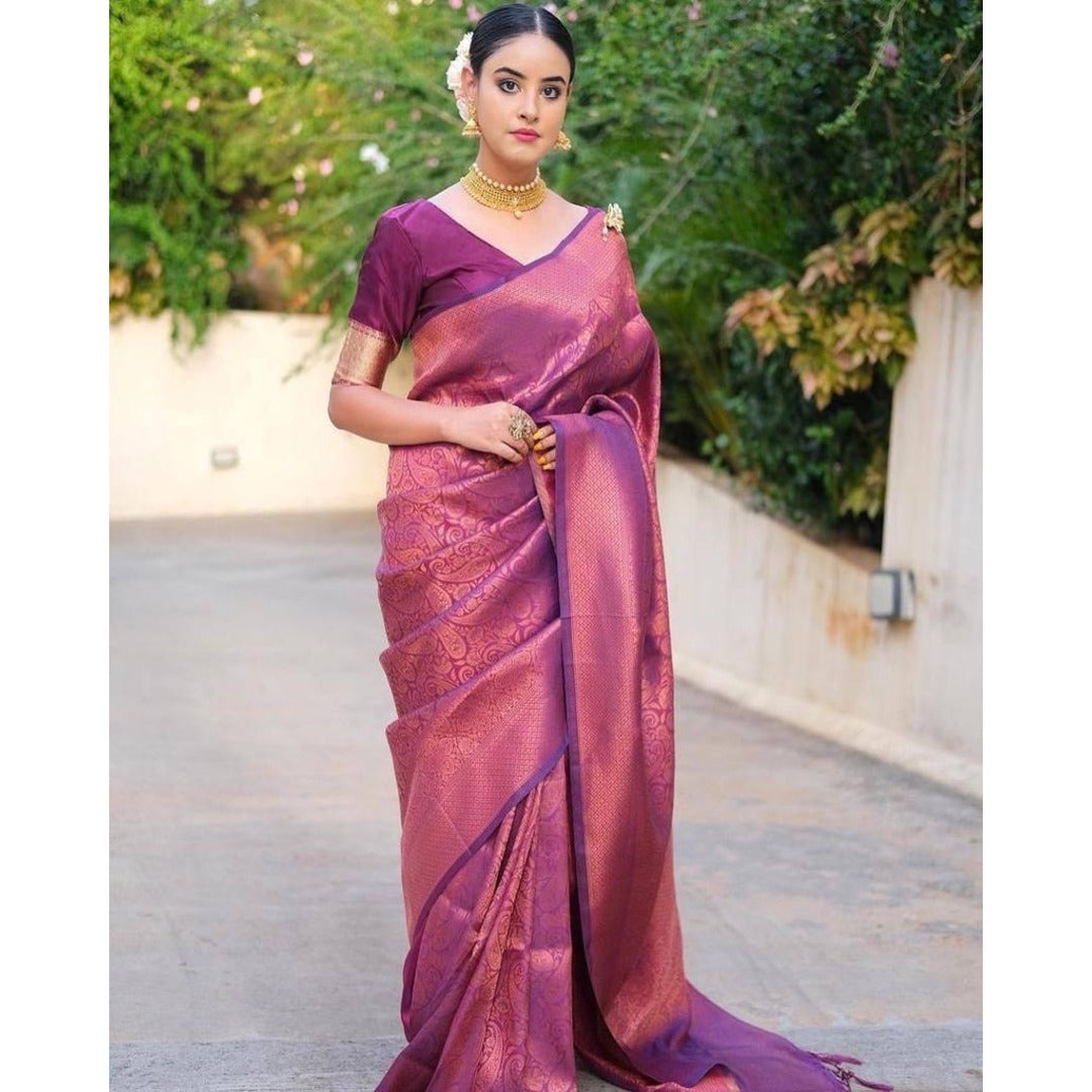 New Wine Designer Soft Silk Saree