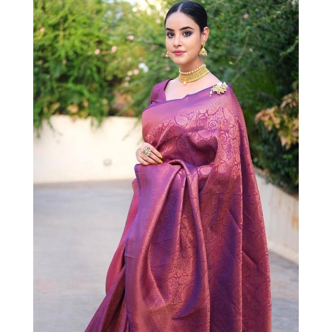 New Wine Designer Soft Silk Saree