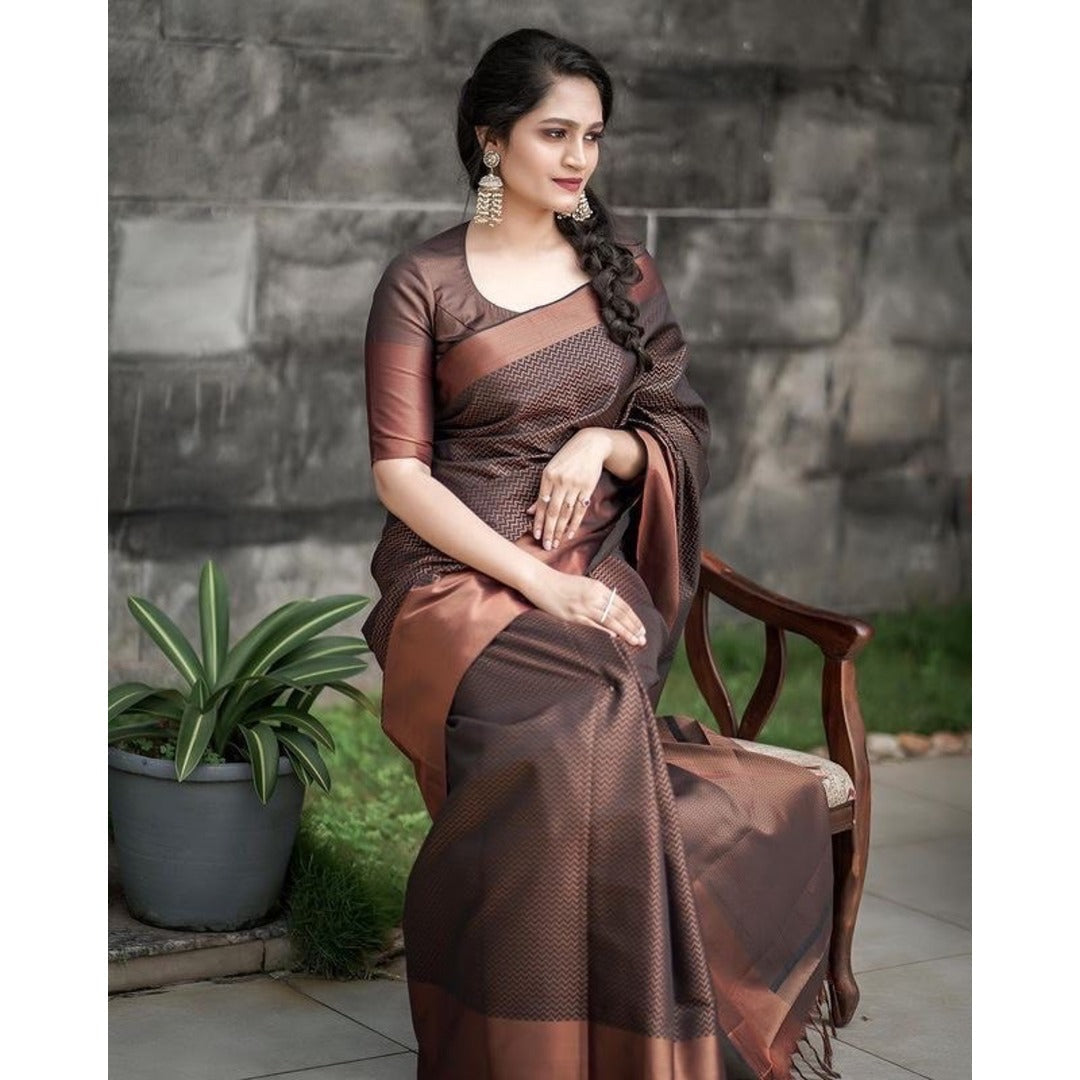 Copper Soft Silk Saree