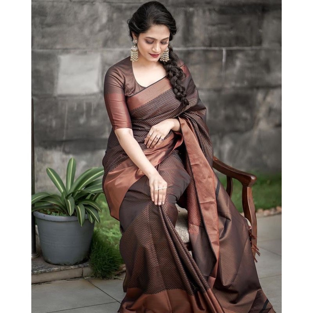 Copper Soft Silk Saree