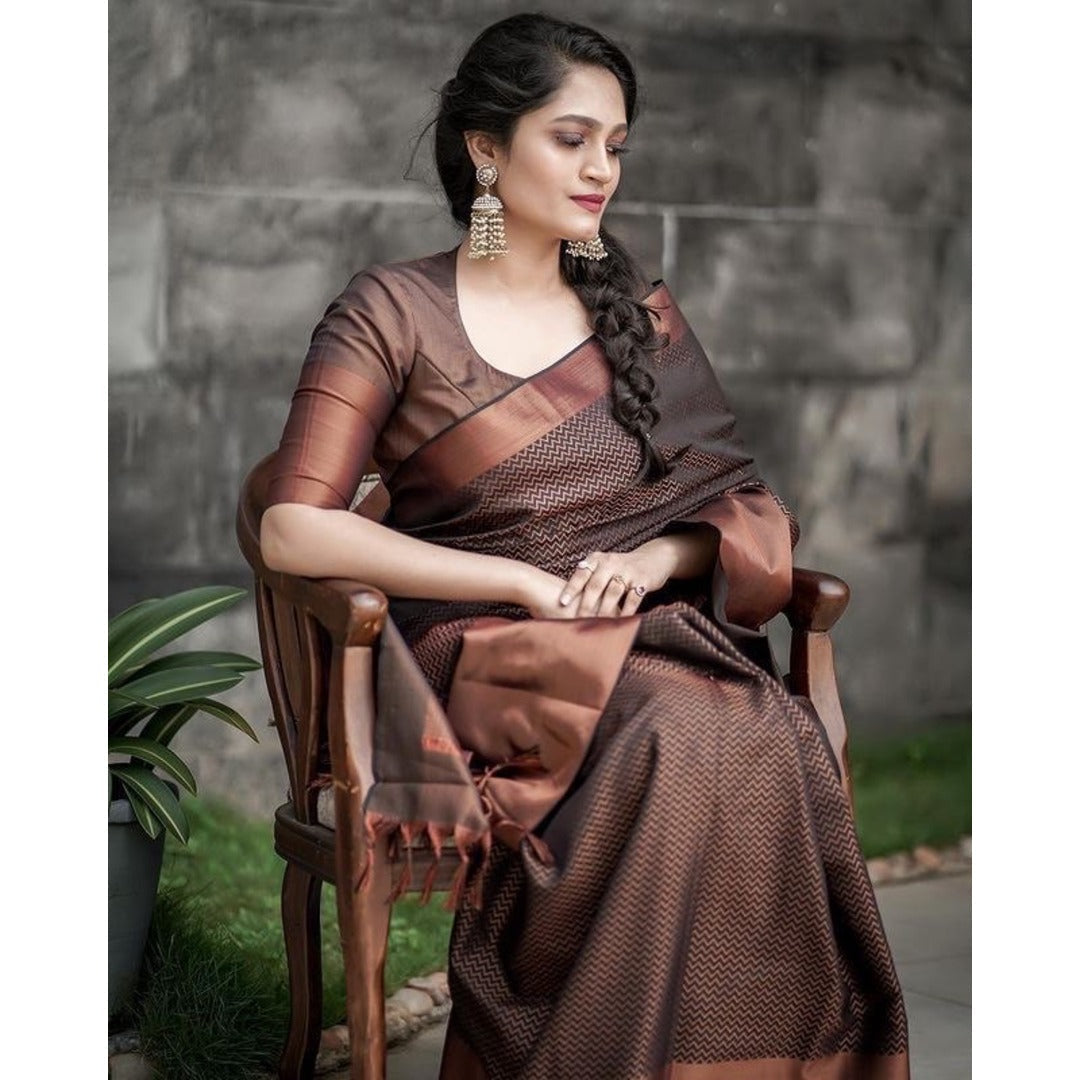 Copper Soft Silk Saree