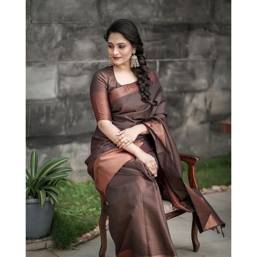 Copper Soft Silk Saree