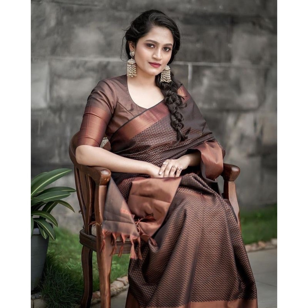Copper Soft Silk Saree