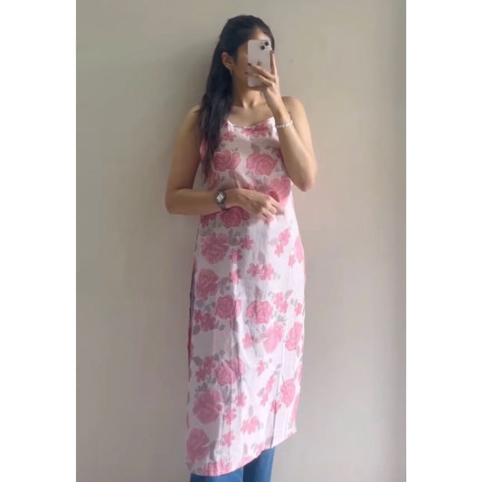 Light Pink Floral Print Kurtis