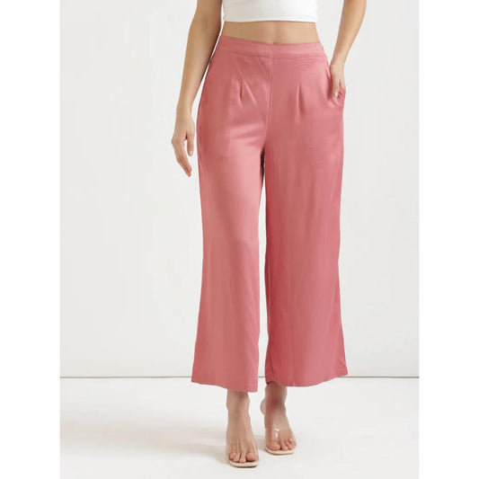 Peach Daily Wear Viscose Palazzo Pant