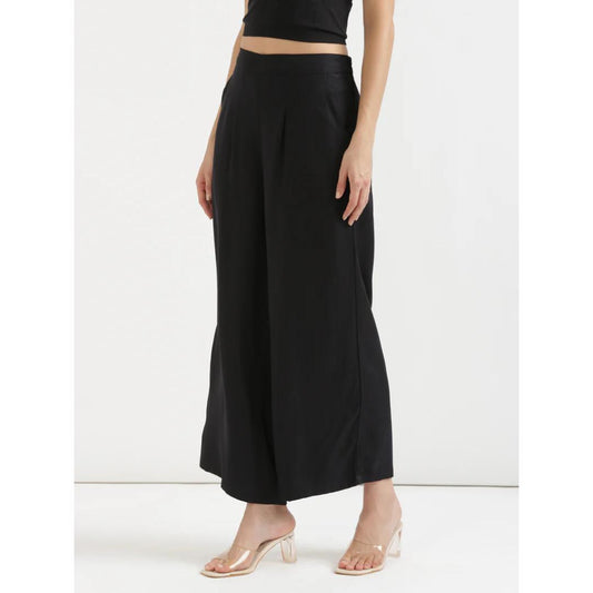 Black Daily Wear Viscose Palazzo Pant