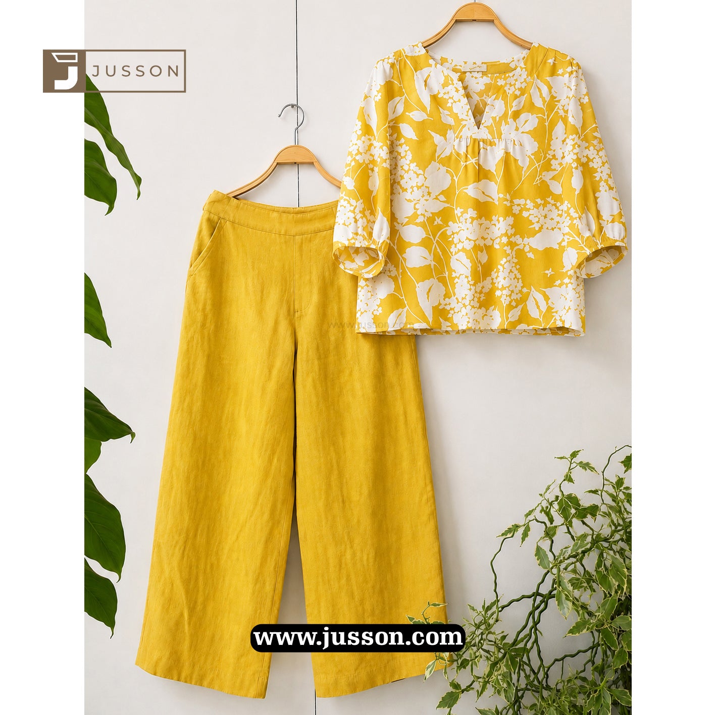 Yellow And White Floral Printed Co-Ord Set