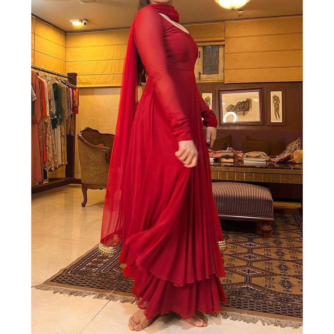 Rayon Anarkali Aradhna Red Cherry Kurti at Rs 460 in Surat | ID: 20507567248